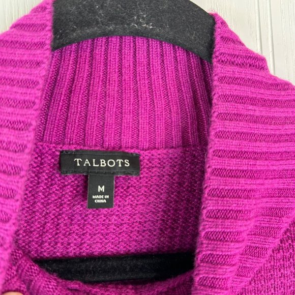 Talbots Purple sweater size Medium Long sleeve Wool Blend - Picture 4 of 4